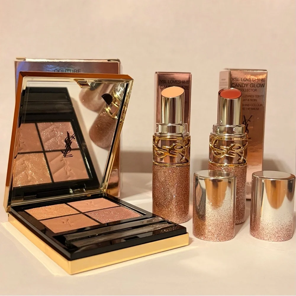 YSL VALENTINES EYESHADOW /  LIP  2026 - BRAND NEW - LIMITED EDITION PINK GLITTER